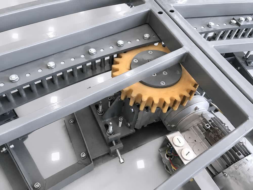 Industrial NORD gear motor transmission and pin-gear